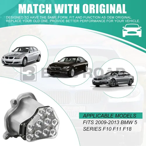 Miniatura 5 de Módulo LED de señal de giro izquierdo, lado del conductor, compatible con BMW Serie 5 F10 F11 F18 2009-2013 (sustituye a 63117271901)