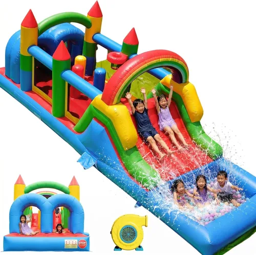 Miniatura 13 de Casa de Rebote Negra para Adultos y Niños, Casa de Rebote de Grado Comercial de PVC de 13.5 pies x 11.5 pies x 10 pies con Soplador Potente de 750W