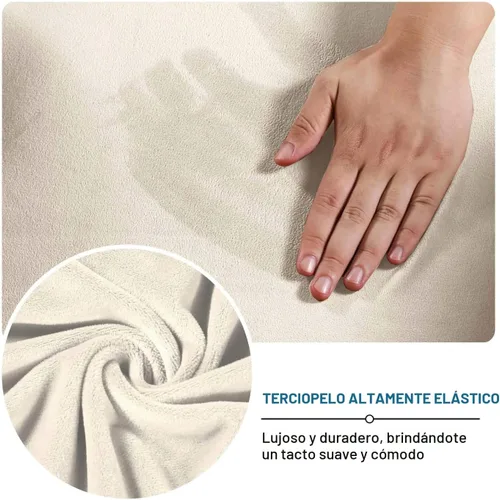 Miniatura 5 de H.VERSAILTEX - Funda moderna y muy elástica para sofá de 4 piezas, de terciopelo afelpado, para sofá con 3 cojines, lavable a máquina, para sofá