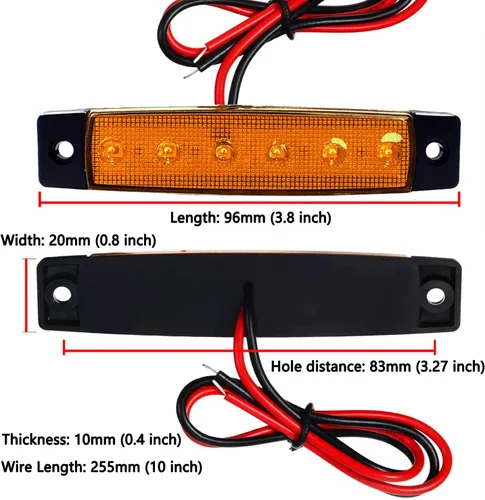 Miniatura 7 de KEING Paquete de 30 indicadores LED sellados de 3.8 pulgadas, impermeables, ámbar/rojo/blanco, 6 indicadores de marcador, lámparas de liquidación