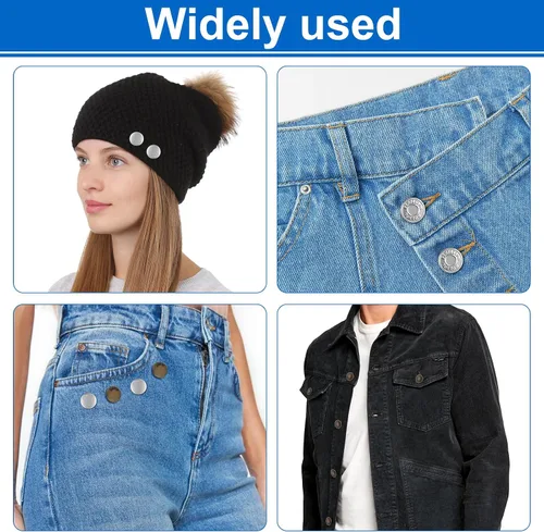 Miniatura 6 de Ceryvop 12 juegos de botones para jeans sueltos, reemplazo instantáneo sin costura y sin herramientas, botón de presión para pantalones, ajustador