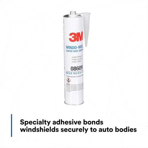 Miniatura 11 de 3M 08609 - Adhesivo de uretano para parabrisas Window-Weld súper rápido, sellador de vidrio automotriz de alta resistencia y curado rápido de una