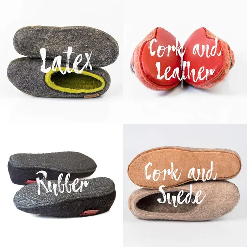 Miniatura 6 de Felted Wool Women's Slippers COCOON - Purple Rainbow Boiled Wool House Shoes