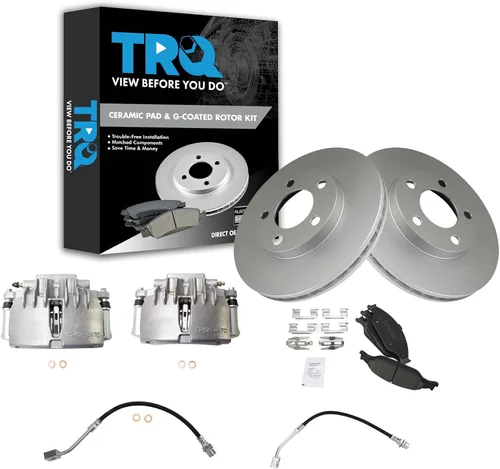 Miniatura 31 de TRQ Kit de pastillas de freno y rotor de cerámica delantera compatible con Chevrolet Malibu 2016