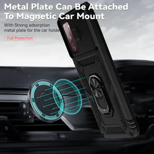 Miniatura 3 de Funda para Samsung Galaxy S20 FE 5G con cubierta para lente de cámara, protector de pantalla HD, soporte de anillo magnético probado contra caídas
