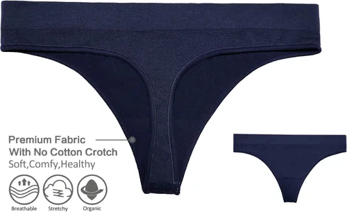 Miniatura 6 de Nowketon - Tanga para mujer sin costuras no se transparenta ropa interior de nailon elástico y elastano