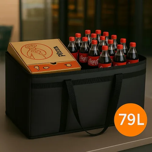 Miniatura 2 de musbus Bolsa térmica aislada para entrega de alimentos, mantiene la comida caliente, catering Therma para doordash, enfriadores de bolsas de Negro