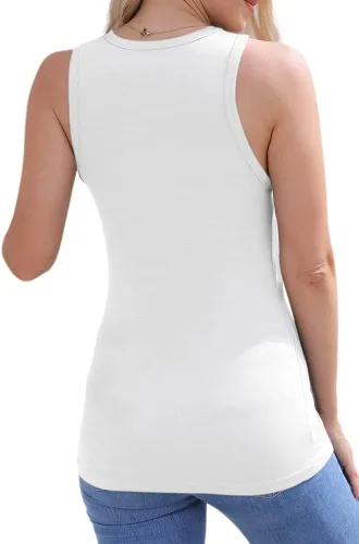 Miniatura 4 de GeGekoko Camisetas sin mangas con cuello redondo para mujer, para verano, casual, básicas