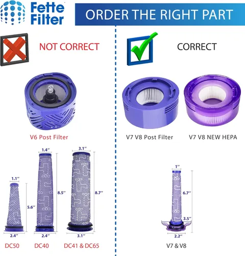 Miniatura 3 de Fette Filter - Kit de repuesto de filtro de vacío V8 actualizado compatible con Dyson V8 Nueva versión SV25/Dyson V8 Animal Extra 405901-01/Dyson V7