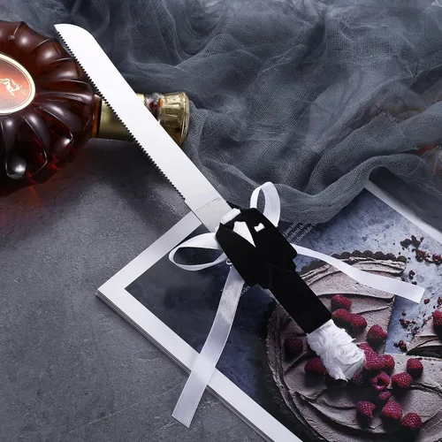 Miniatura 3 de TANG SONG – Juego de 2 cuchillos para tartas de boda y servidores