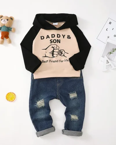Miniatura 13 de Renotemy Ropa de bebé para niño, trajes de mezclilla, sudadera con capucha para bebés, pantalones de mezclilla, ropa para niños pequeños