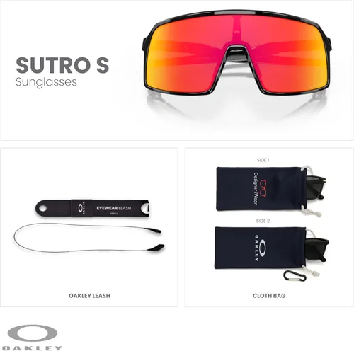 Miniatura 91 de Oakley Sutro OO9406 / OO9462 - Lentes de sol para hombre, kit de correa de accesorios, bolsa de microfibra