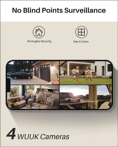 Miniatura 8 de WUUK Cámara de seguridad, cámara con cable de 4 MP para interiores y exteriores, reconocimiento facial, visión nocturna a color y foco, sin tarifa