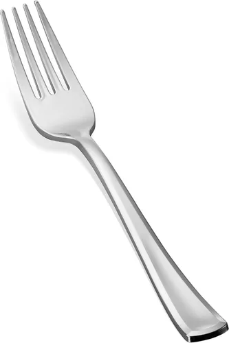 Miniatura 3 de Juego de cubiertos de plástico, juego de cubiertos plateados, juego de cubiertos resistentes, paquete de 160 unidades, 40 cuchillos, 80 tenedores