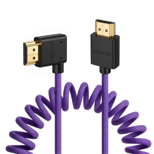 Miniatura 24 de 8K HDMI to Down HDMI High Speed Black Coiled Braided Cable for Sony A7S3 FX3 FX9 Canon C70 Z CAM E2 Camera Atomos Ninja V Shinobi SmallHD Portkeys