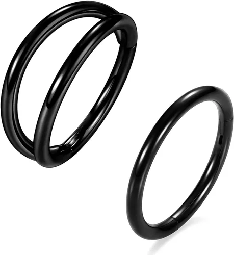 Miniatura 20 de GAGABODY 2 piercings para la nariz, calibre 20G, 18G, 16G, 14G, 12G, 10G, 8G, acero quirúrgico, tabique, cartílago, hélice, trago, concha, daith