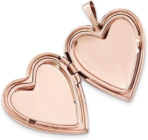 Miniatura 2 de Colgante de plata de ley con diseño de corazón en espiral pulido, 0.787in, acabado rosa