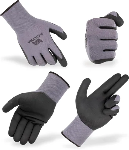 Miniatura 2 de ACKTRA Guantes de trabajo de seguridad Nylon sin costuras, MicroFoam, WG019