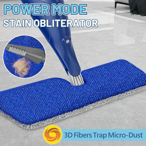 Miniatura 5 de Papclean Trapeadores en aerosol para limpieza de suelos: fregona de polvo de doble cara para pisos de baldosas de madera dura con almohadillas