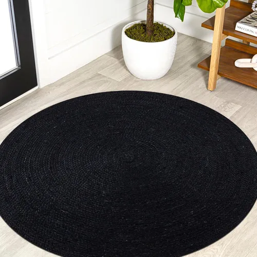 Miniatura 13 de Cape Cod - Alfombra trenzada de fibra de yute natural, alfombras indias kilim – Tapete pequeño de 3 x 2 pies tejido a mano de tejido plano para uso
