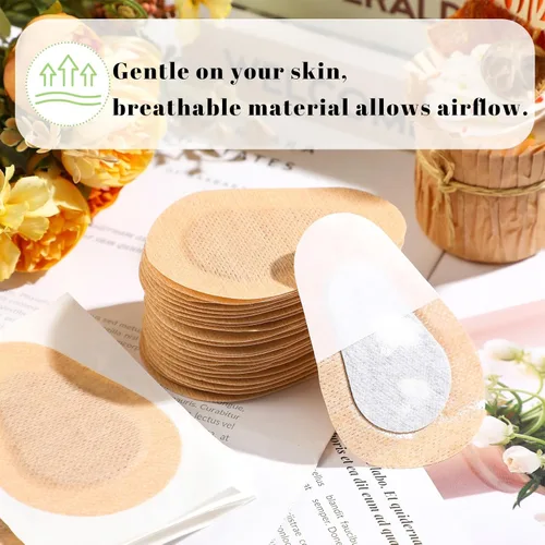 Miniatura 5 de 80 parches adhesivos para los ojos, almohadillas desechables para adultos, vendajes adhesivos sin látex (3.3 x 2.3 pulgadas, color nudo)