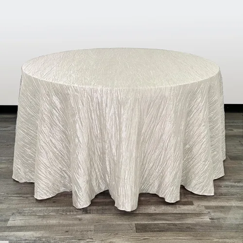 Miniatura 6 de Your Chair Covers - Mantel redondo de tafetán arrugado de 132 pulgadas - Mantel de comedor color champán, brillante aplastado para bodas, fiestas