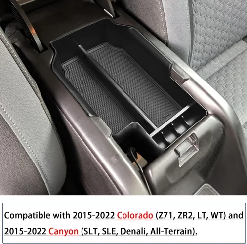 Miniatura 2 de RUNROAD Bandeja organizadora de consola central compatible con Chevy Colorado/GMC Canyon 2015 2016-2020 2021 2022, inserción de caja de Negro