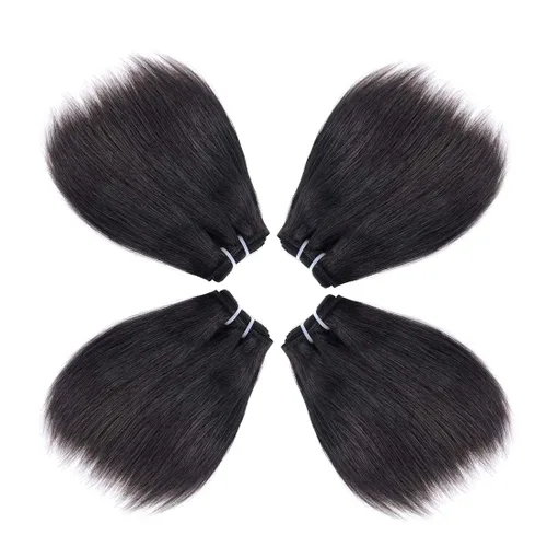 Miniatura 3 de Liang Dian Paquetes de cabello humano corto de 8 pulgadas color natural 4 paquetes 12A cabello virgen brasileño 100% cabello humano liso sin