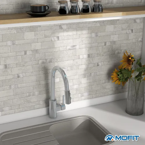 Miniatura 3 de Azulejo protector contra salpicaduras para cocina, despegar y pegar, acabado mate de piedra, pegatinas de azulejos para baño, panel de pared 3D
