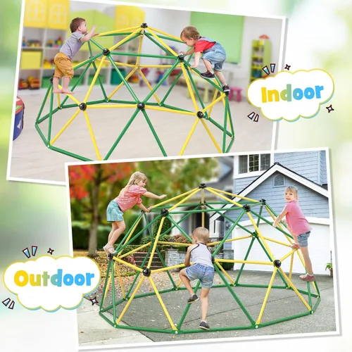 Miniatura 5 de Amictoy Domo de Escalada, Escalador de 10 Pies con Hamaca y Columpio, Gimnasio de la Selva para el Patio Trasero para Niños, Modelo Mejorado 2025