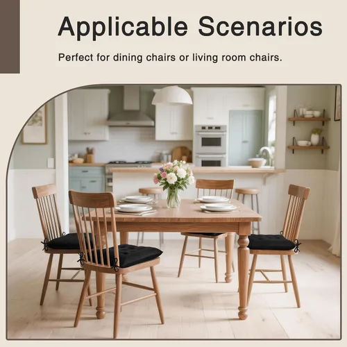 Miniatura 5 de OVOV 1 paquete de cojines para sillas de comedor, cojines de asiento suaves para sillas de escritorio de cocina, cojines cuadrados para sillas