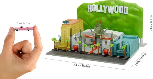 Miniatura 5 de Jada Nano Hollywood Rides Paseo de la Fama Diorama con letrero de Hollywood y 2 vehículos