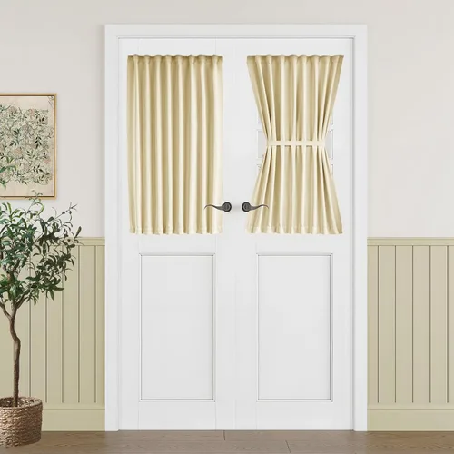 Miniatura 127 de Vatge - Cortinas autoadhesivas para puerta francesa, tratamiento de ventana con filtro de luz sin varillas ni perforaciones para puertas de cristal