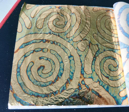 JINRUISI Folleto de 50 hojas de papel de aluminio de oro abigarrado, colorido, imitación de hoja dorada, arte decorativo (nubes de la suerte en