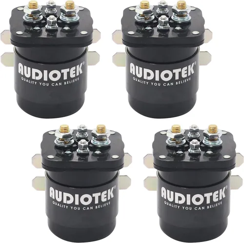 Audiotek Relé de 200 amperios 12 V solenoide Relé de batería y relé blanco Rodgers de alta corriente relé de arranque de 4 pines SPST, ideal para