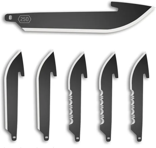 Miniatura 6 de OUTDOOR EDGE Paquete de cuchillas de punto de caída de 2.5" (negro, 6 cuchillas), código de hoja de compatibilidad 250