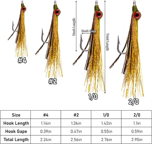 Miniatura 6 de Dr.Fish Paquete de 6 señuelos de pesca con moscas Clouser Minnow para pesca con mosca atada a mano, cebo, pez cebo, boca pequeña, agua salada, agua