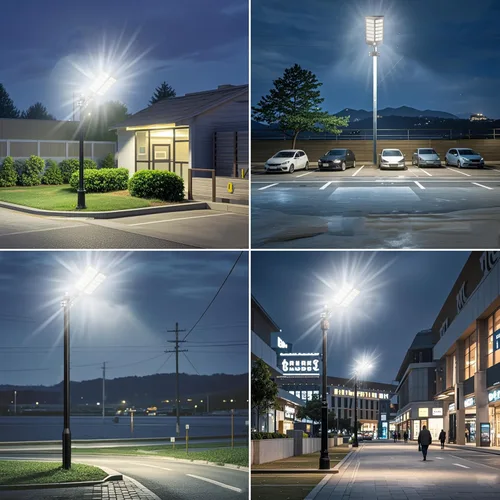 Miniatura 8 de Loyoele 9000W Luces solares de calle para exteriores 120000 lm, luz solar para estacionamiento comercial 7000 K, luces solares de inundación