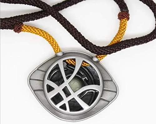 Miniatura 3 de HUAWELL 2 Piece Dr Cosplay Costume Strange Necklace Eye of Agamotto Costume Prop Stone Pendant Glow in The Dark