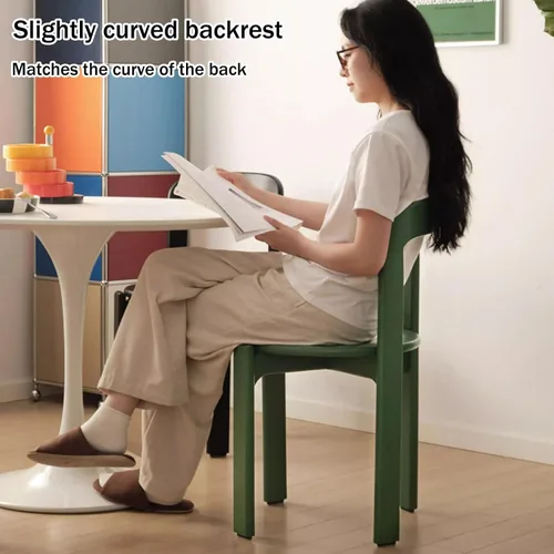 Miniatura 4 de Silla de comedor moderna y versátil, sillas de cocina con marco de madera apilable, silla lateral sin brazos, taburete para el hogar para habitación