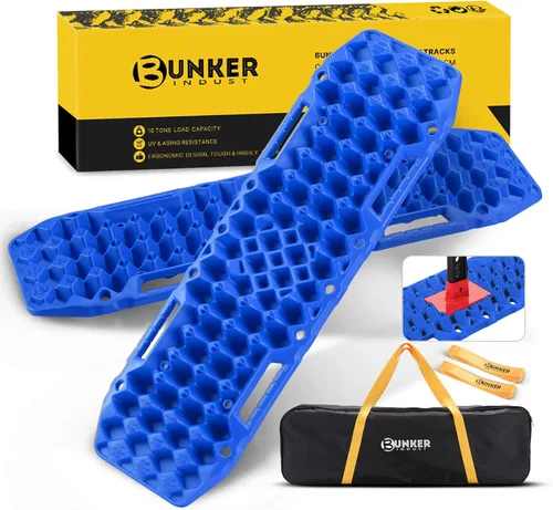 Miniatura 11 de BUNKER INDUST - Tablas de tracción todoterreno con base de gato, par de pistas de recuperación 4X4 para Jeep Truck, alfombrilla de tracción