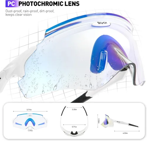 Miniatura 5 de SCVCN Gafas de sol de ciclismo fotocromáticas para hombres y mujeres, gafas de sol deportivas HD MTB para montar en bicicleta de montaña
