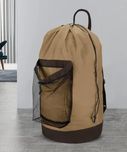 Miniatura 6 de Dalykate Mochila Cesto para Ropa Sucia, Mochila para Lavandería con Correas para el Hombro y Bolsillo de Malla, Bolsa Resistente de Nailon para Ropa