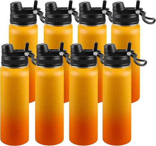Miniatura 63 de Botella de agua aislada de 22 onzas, tapa 2 en 1 a prueba de fugas (sorbo/pajilla) + asa, botella de acero inoxidable para deportes, viajes, trabajo
