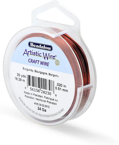 Miniatura 90 de Artistic Wire, alambre para manualidades de calibre 22 bañado en plata, resistente a las manchas, color cobre, blanco, 9,1 m