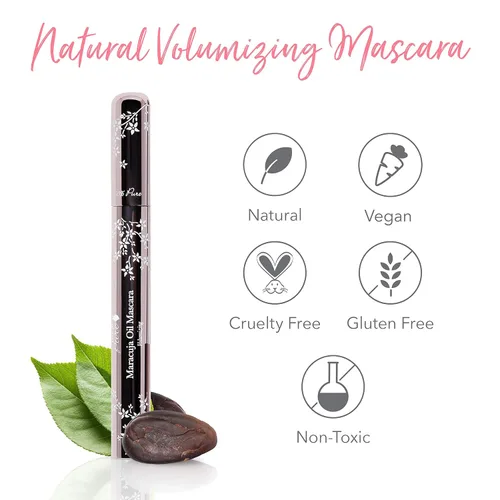 Miniatura 7 de 100% PURE Máscara de pestañas de aceite de maracuja, volumen y longitud intensos dramáticos, maquillaje de pestañas voluminosas pigmentadas