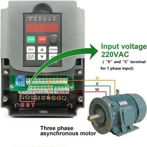 Miniatura 3 de Convertidor VFD, Variador de Frecuencia Variable, 1 Fase a 3 Fases, Entrada/Salida de 220v, para Motor/Husillo de 3 Fases 0-400hz de Rotación