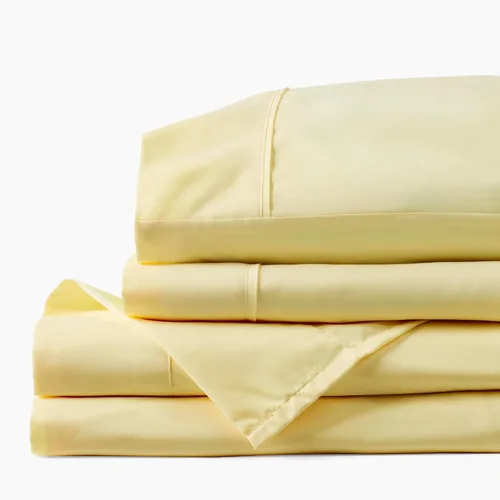 Miniatura 2 de PeachSkinSheets Buttercream Yellow - Juego de sábanas amarillas, nivel de suavidad de 1500tc, sábanas refrescantes extra suaves para personas que