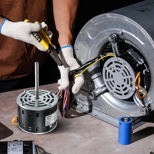 Miniatura 9 de VEVOR Motor soplador de horno de 1/3HP, 110/120V 4.4Amps, 1075RPM 4 velocidades, rotación CW/CCW, 48 marcos de 5.2 pulgadas de longitud del eje