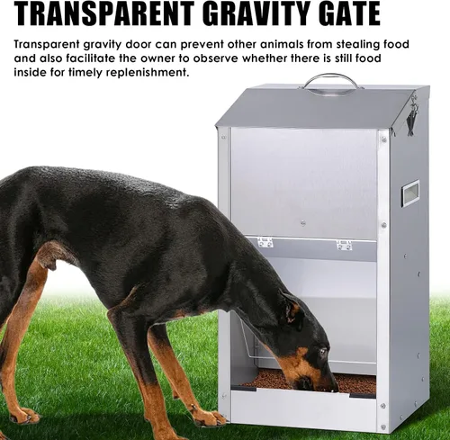 Miniatura 4 de Comedero automático para perros de raza grande, dispensador automático de alimentos para perros de 25 libras, de acero inoxidable de gran capacidad